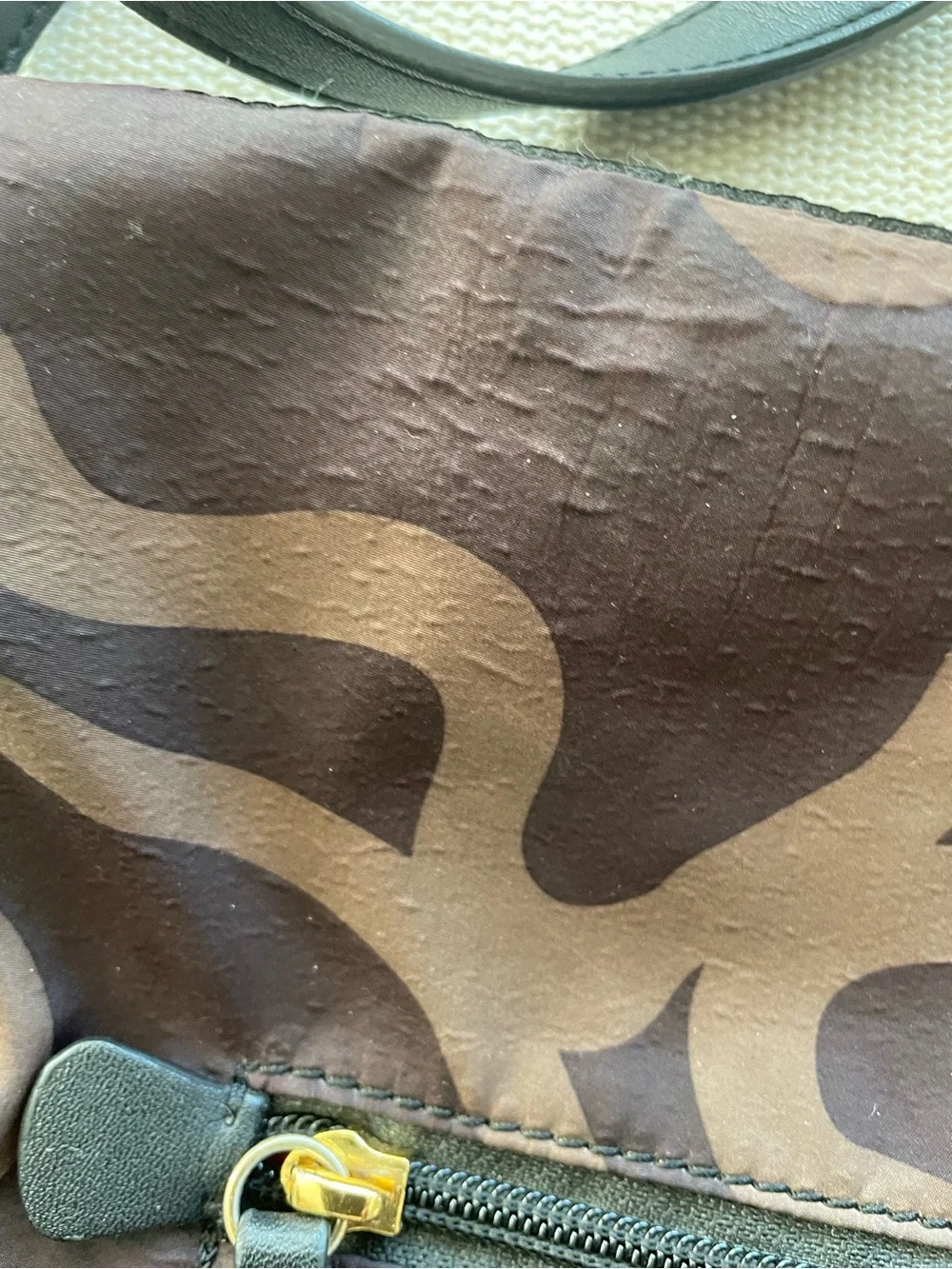 Tous Signature Brown Patterned Large Crossbody Bag with Black Strap